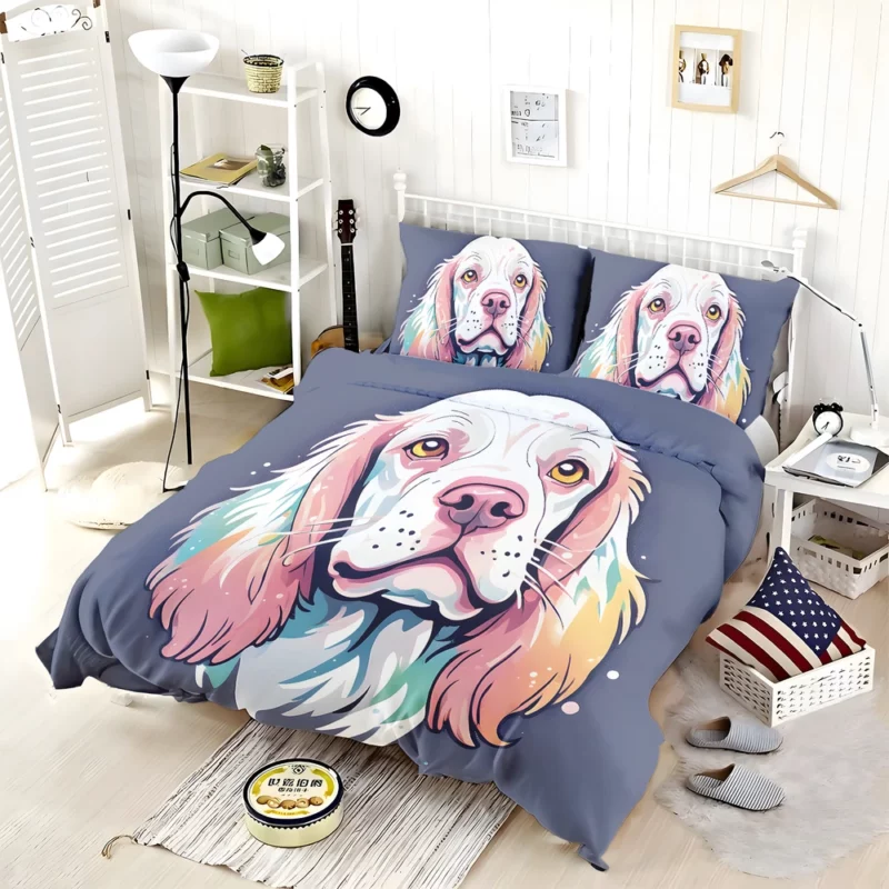 Clumber Spaniel Pup Teen Birthday Surprise Bedding Set