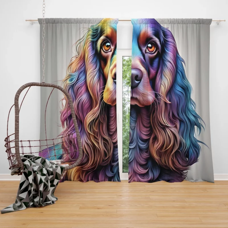 Cocker Spaniel Delight Teen Birthday Joy Curtain