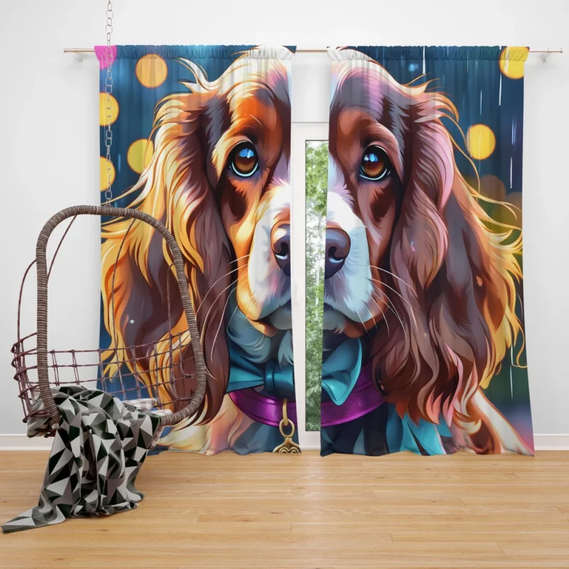 Cocker Spaniel Elegance Teen Stylish Companion Curtain