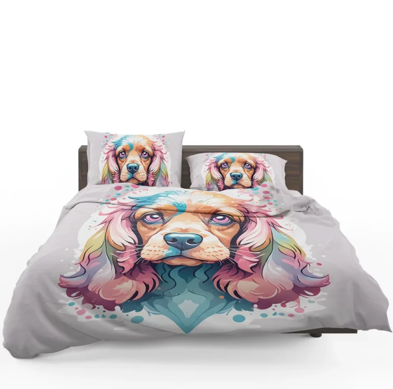 Cocker Spaniel Pup Teen Birthday Surprise Bedding Set 1