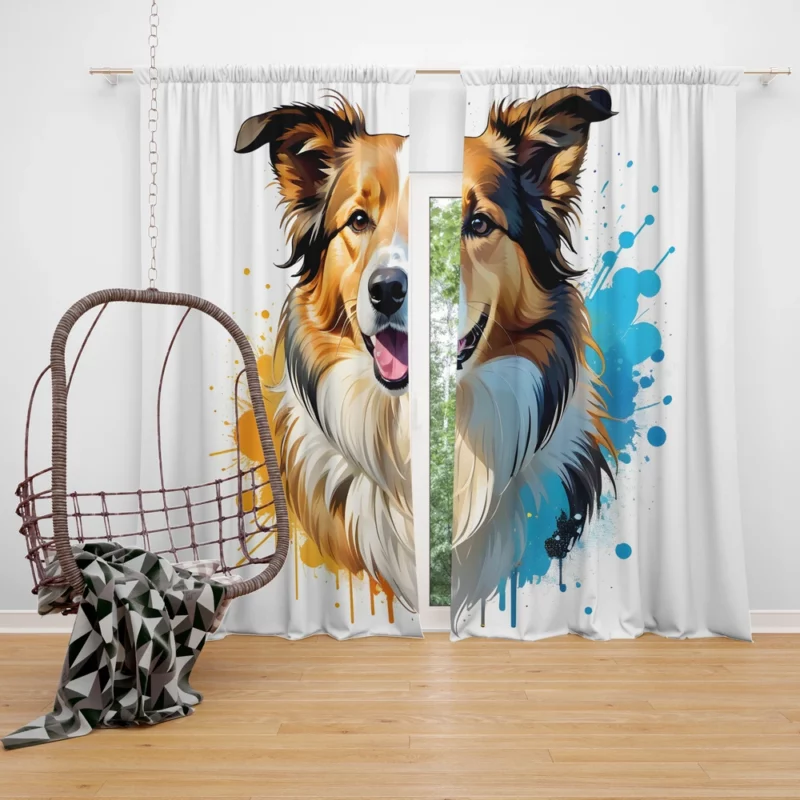 Collie Rough and Smooth Birthday Bond Teen Companion Curtain