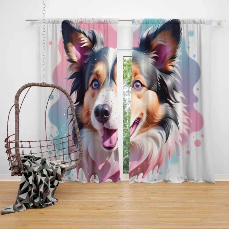 Collie Rough and Smooth Love Teen Heartfelt Gift Curtain