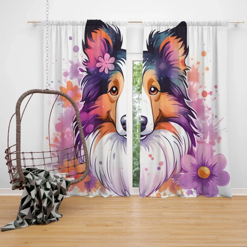 Collie Rough and Smooth Warmth Teen Present Joy Curtain