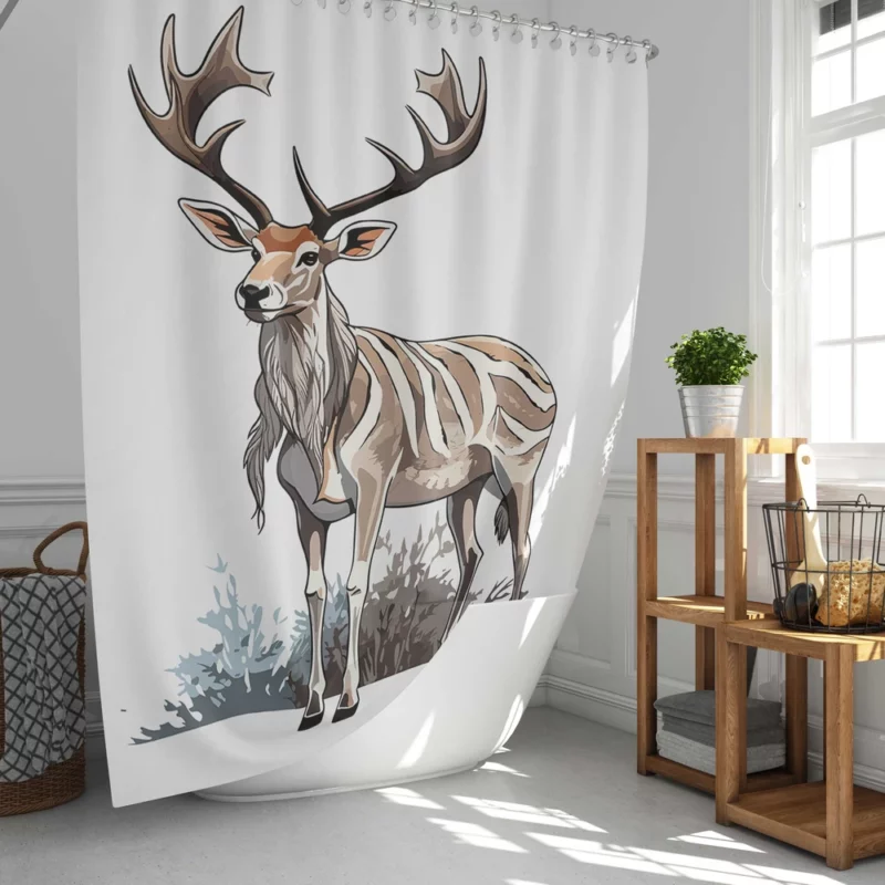 Colorful Animals in Nature Illustration Shower Curtain