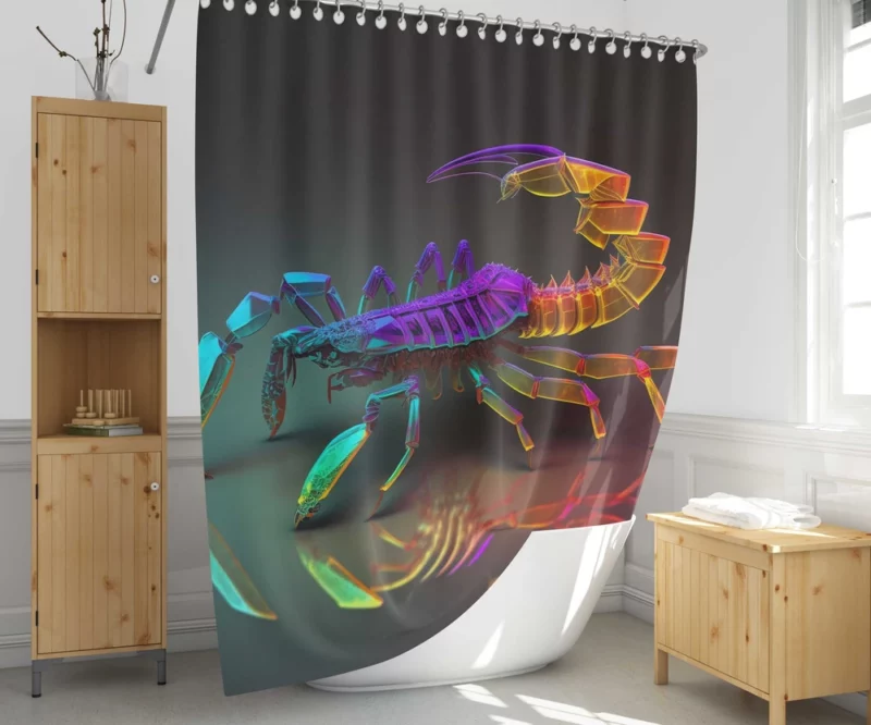 Colorful Scorpion Display Shower Curtain 1