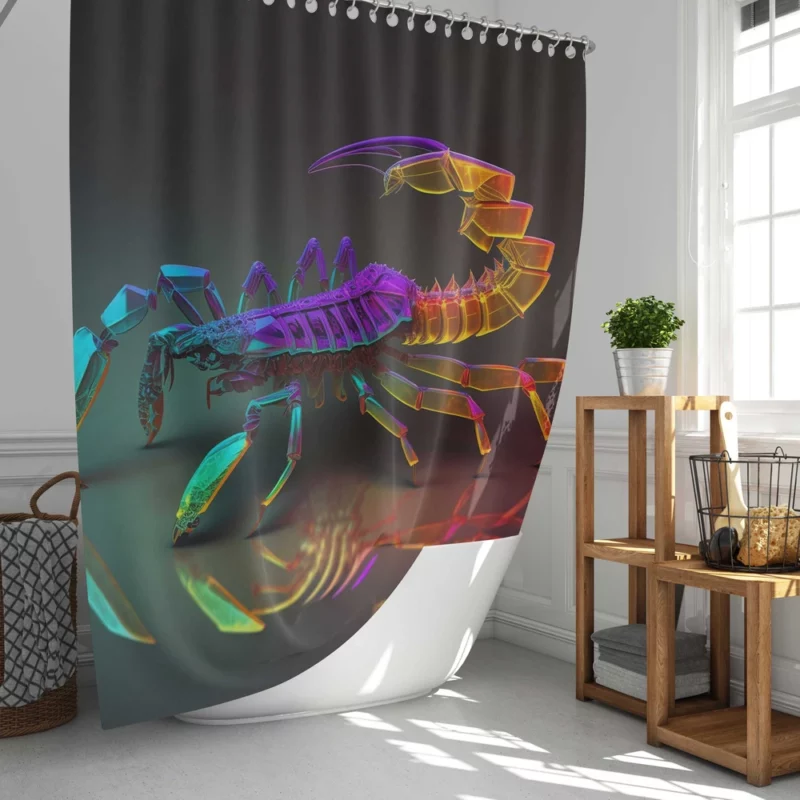 Colorful Scorpion Display Shower Curtain