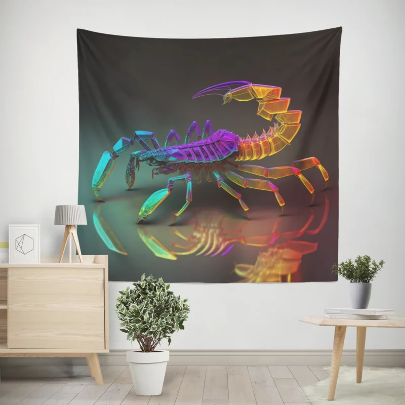 Colorful Scorpion Display Wall Tapestry