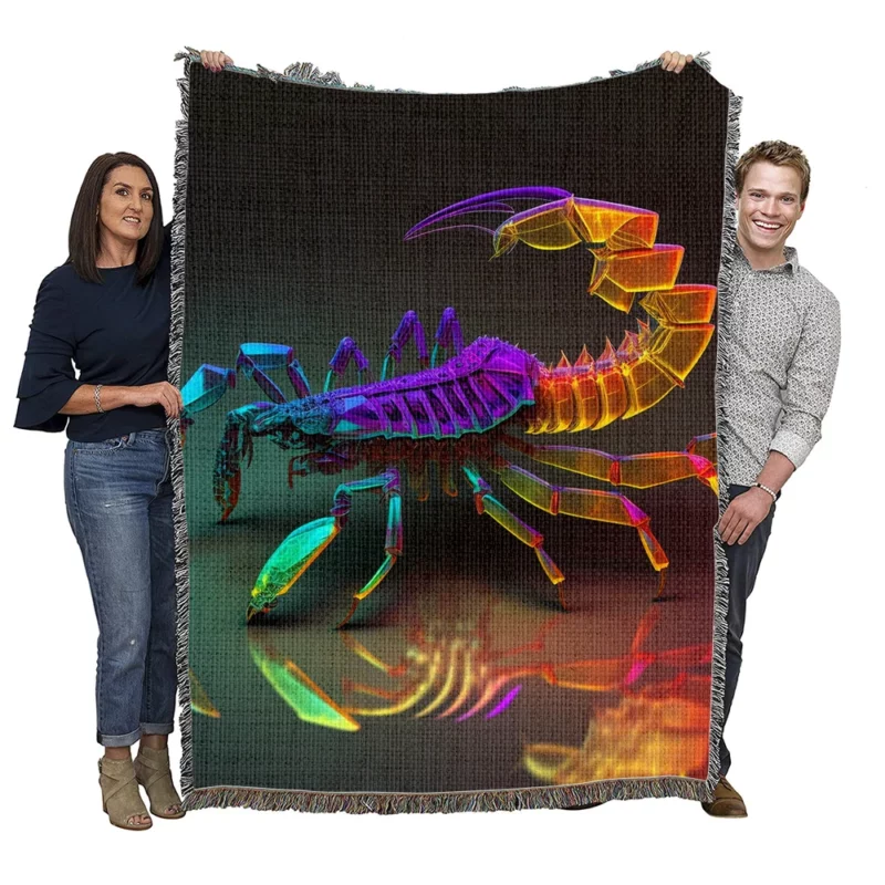 Colorful Scorpion Display Woven Blanket