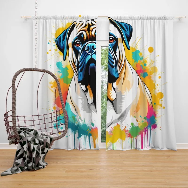 Commanding Bullmastiff Presence Canine Majesty Curtain