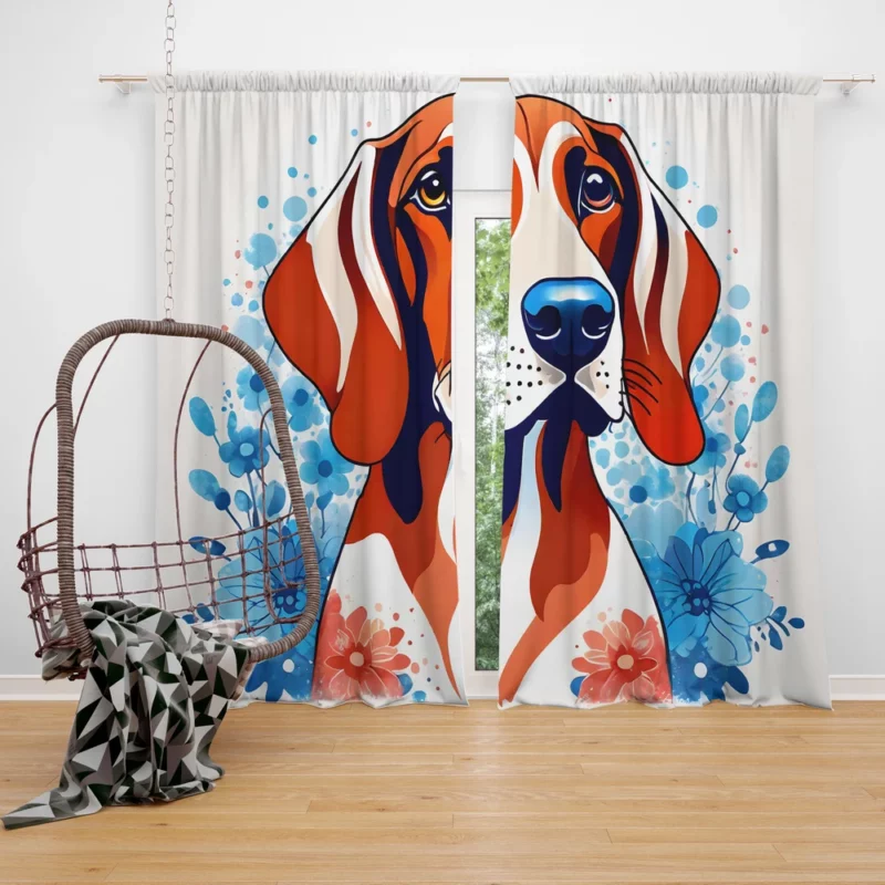 Coonhound Majesty Redbone Dog Curtain