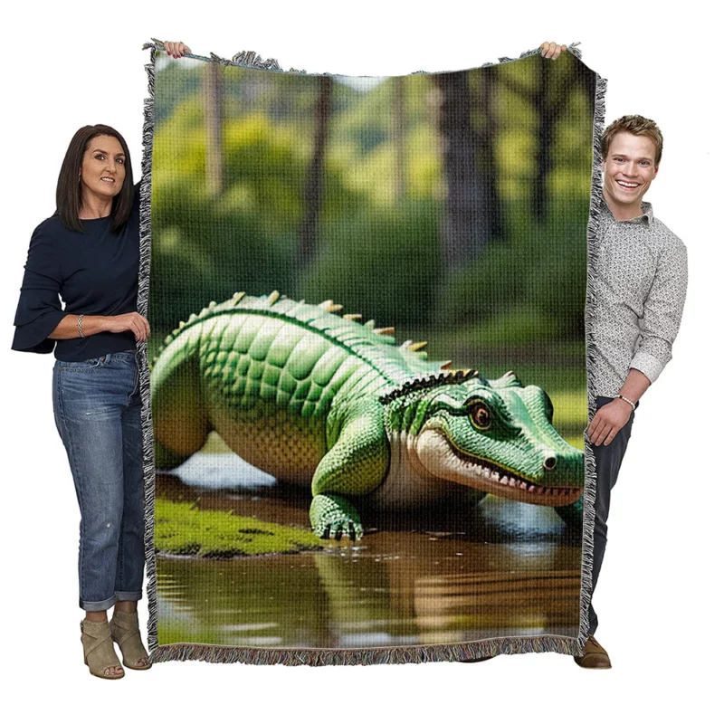 Crocodile Wallpaper Woven Blanket