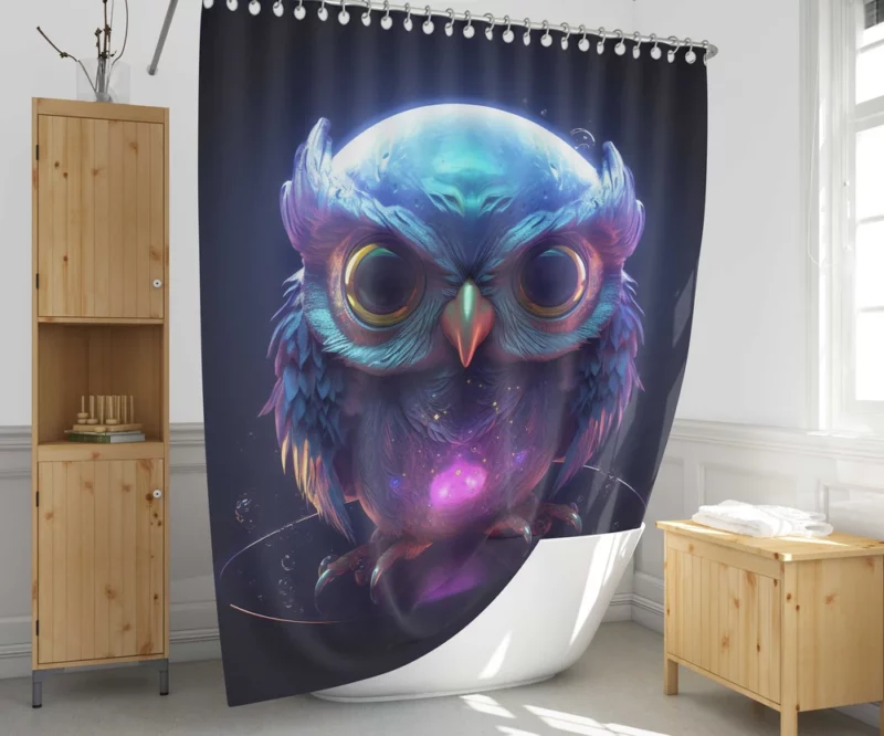 Crystal Baby Phoenix Illustration Shower Curtain 1