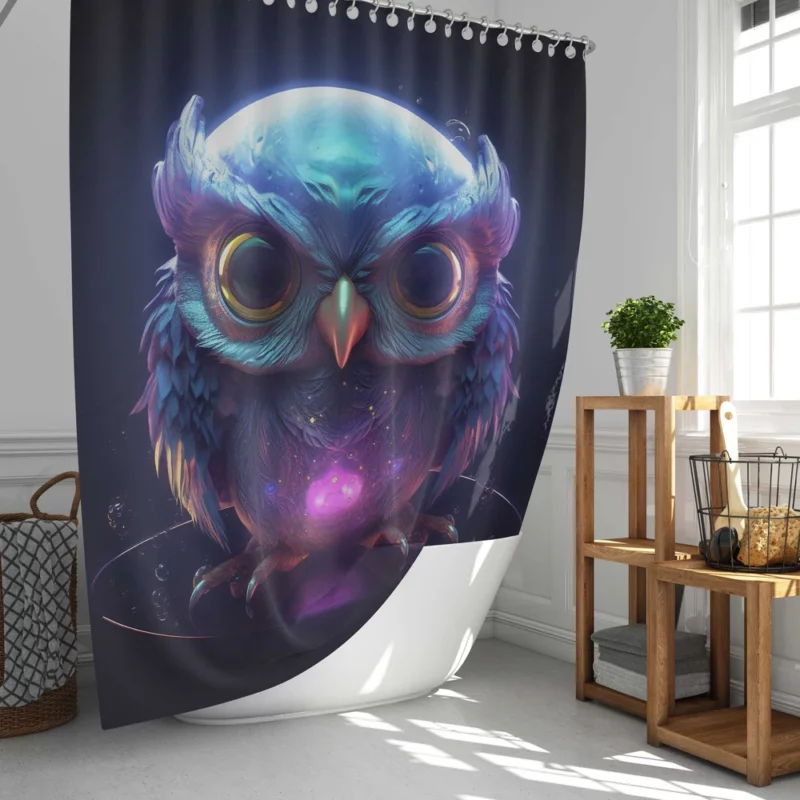 Crystal Baby Phoenix Illustration Shower Curtain