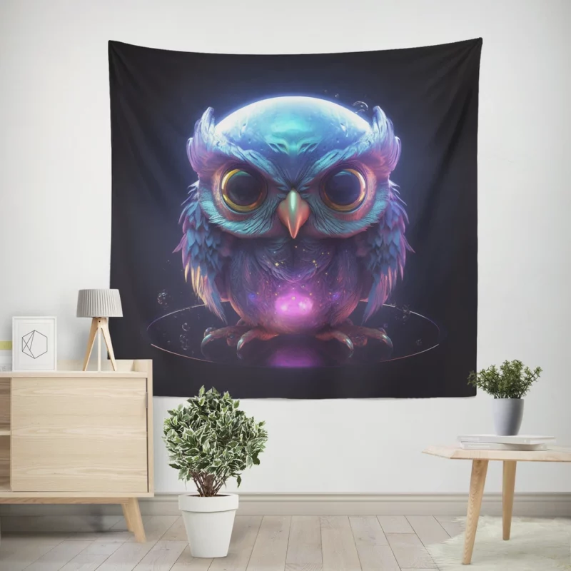 Crystal Baby Phoenix Illustration Wall Tapestry