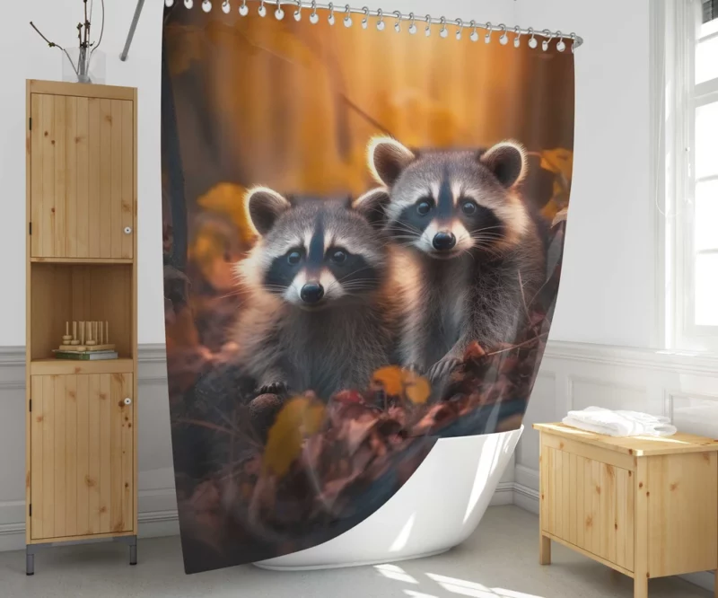 Curious Raccoon in the Wilderness Shower Curtain 1