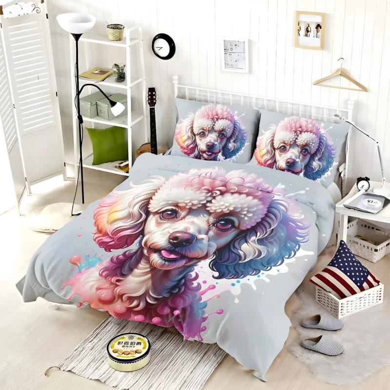 Curly Canine Charm Poodle Dog Bedding Set