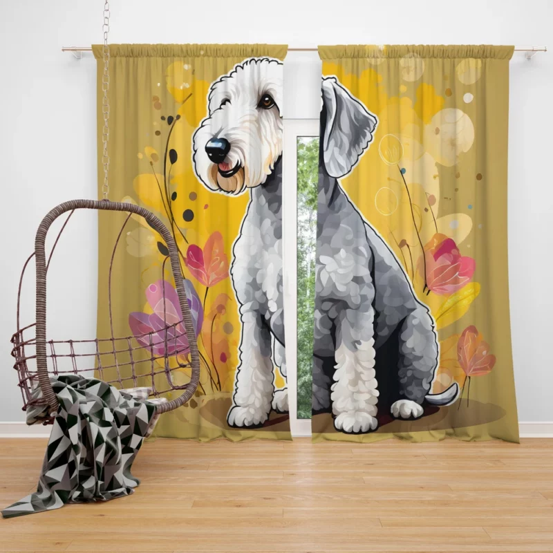 Curly-Coated Bedlington Terrier Delight Curtain