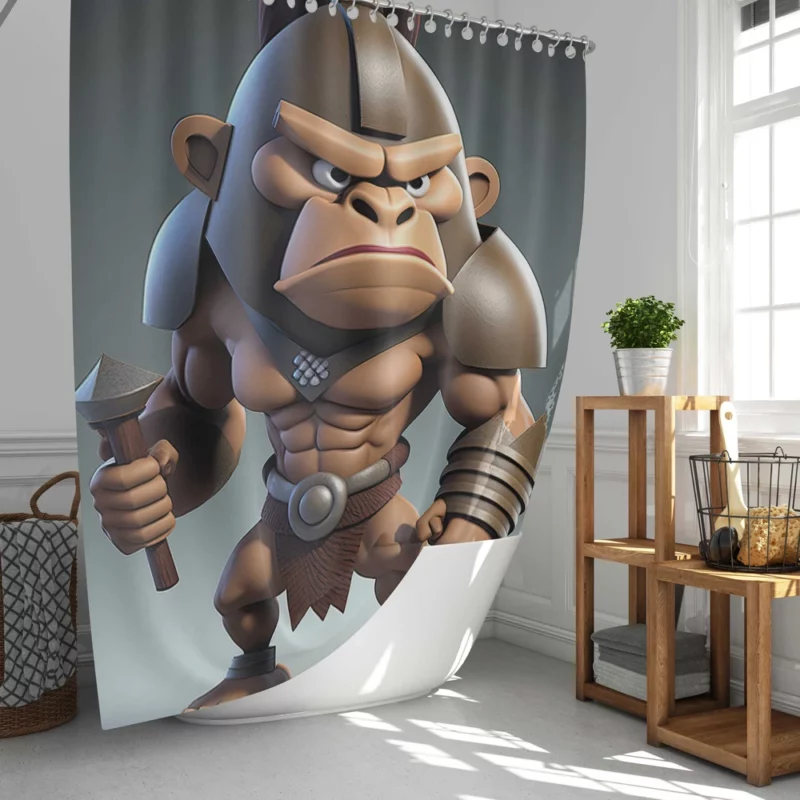 Cute Baboon Character Shower Curtain