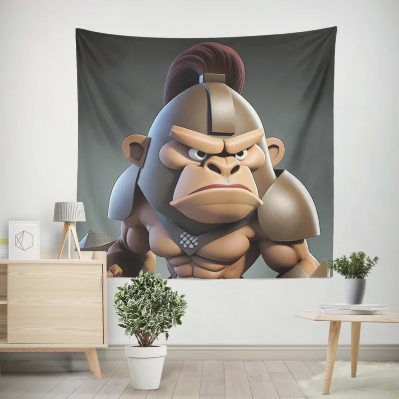 Cute Baboon Character Wall Tapestry