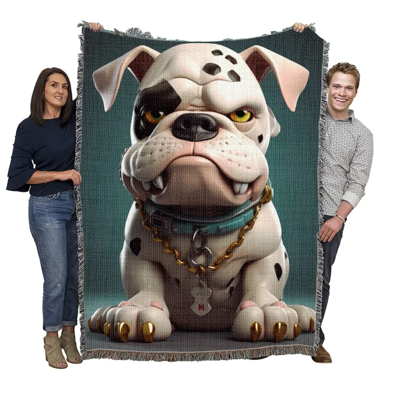 Cute Dalmatian Dog Studio Portrait Woven Blanket