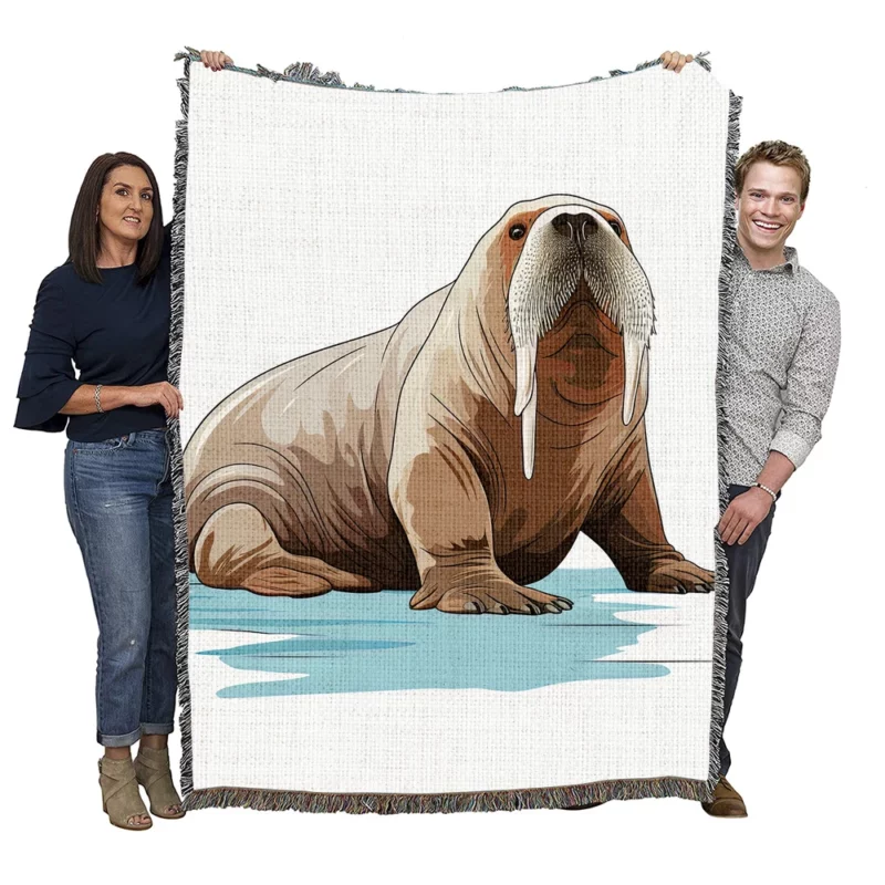 Cute Flat Animal Illustration Woven Blanket
