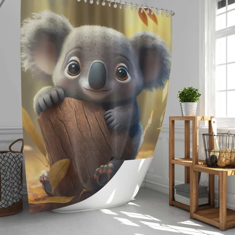 Cute Koala in Woods Shower Curtain