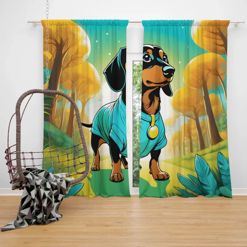 Dachshund Birthday Bond Teen Companion Curtain