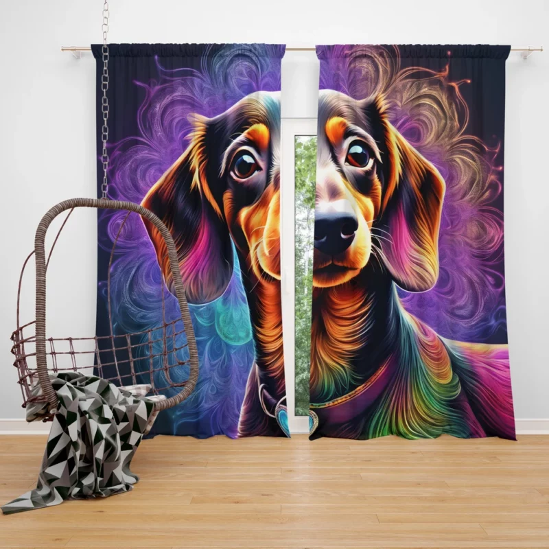 Dachshund Delight Teen Joyful Surprise Curtain