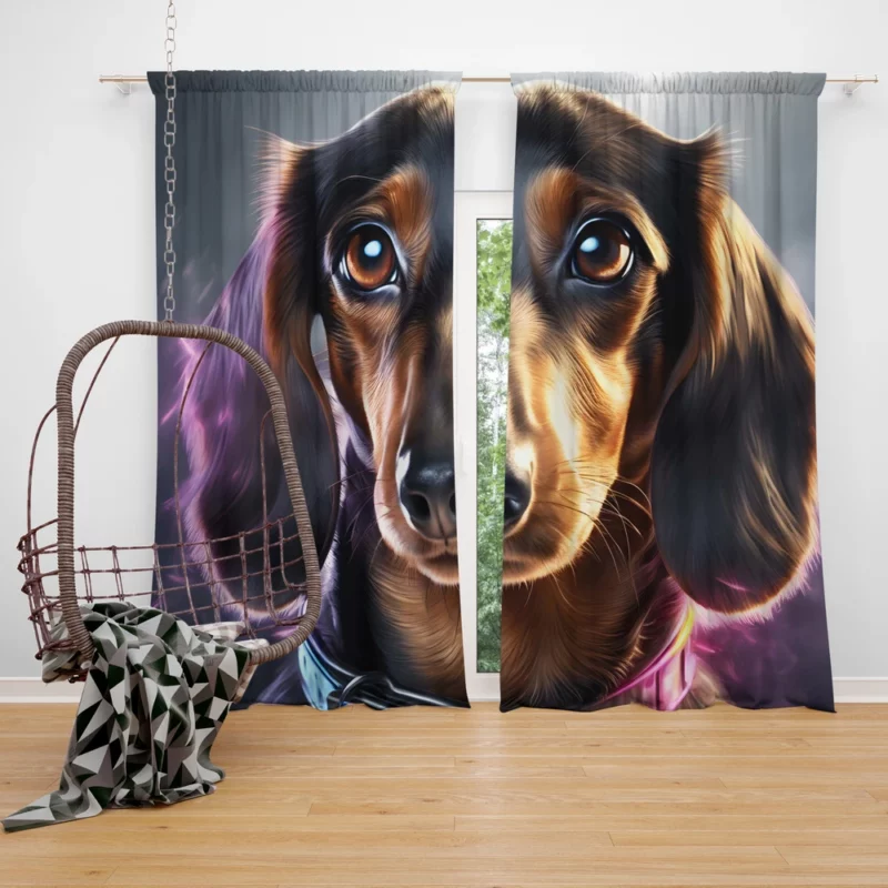 Dachshund Love Teen Heartfelt Gift Curtain