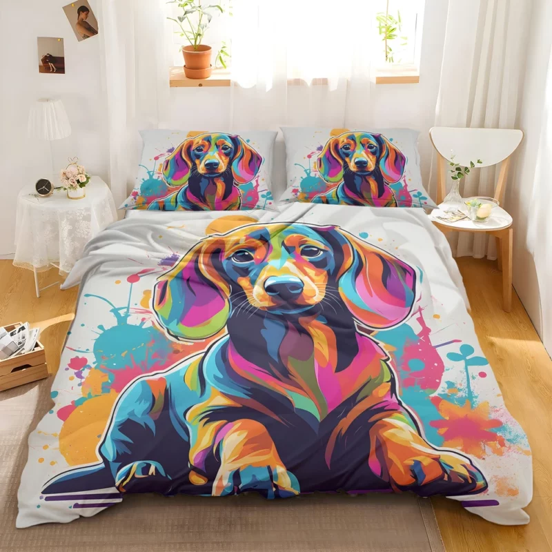 Dachshund Pup Teen Birthday Surprise Bedding Set 2