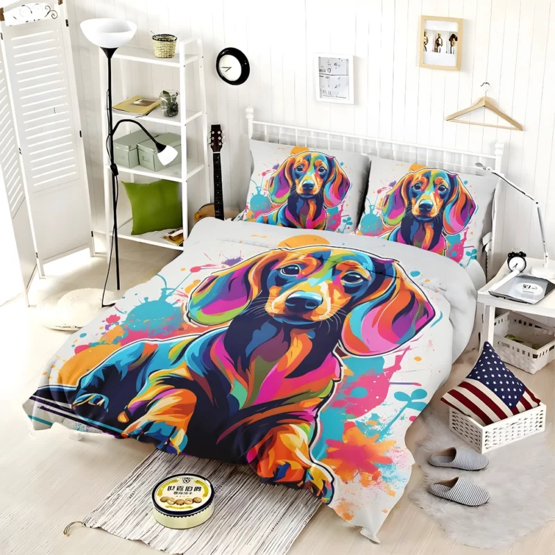 Dachshund Pup Teen Birthday Surprise Bedding Set