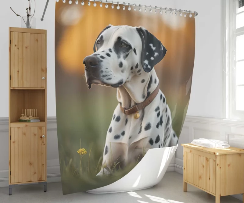 Dalmatian Dog AI Generation Shower Curtain 1