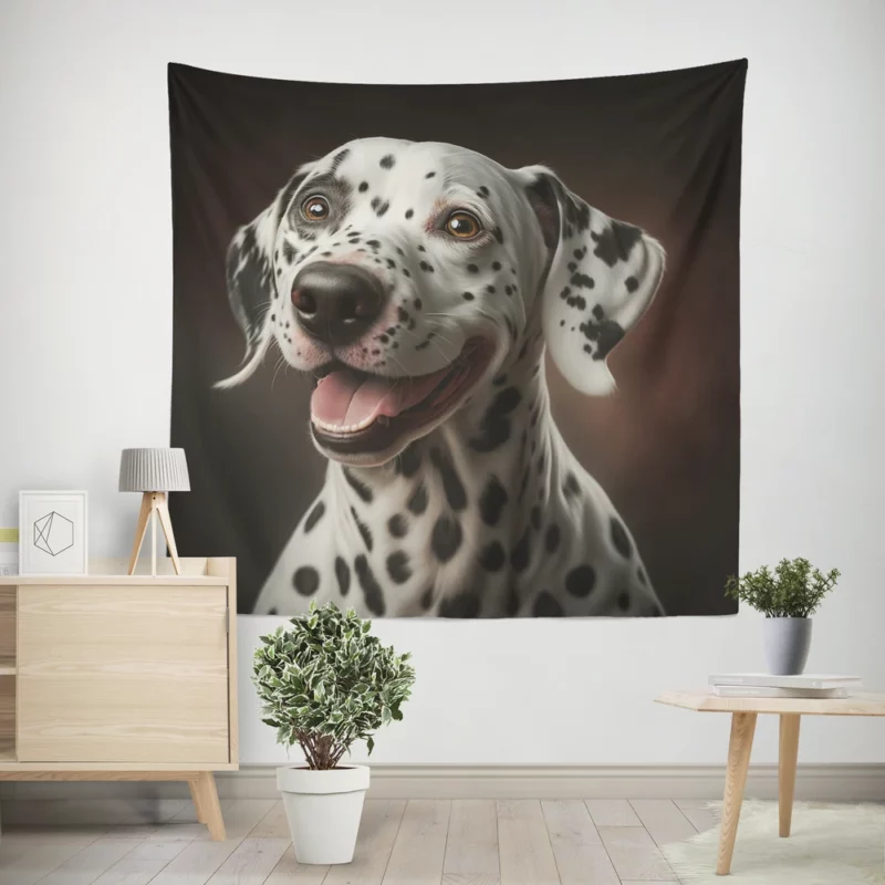 Dalmatian Dog Close-Up Wall Tapestry