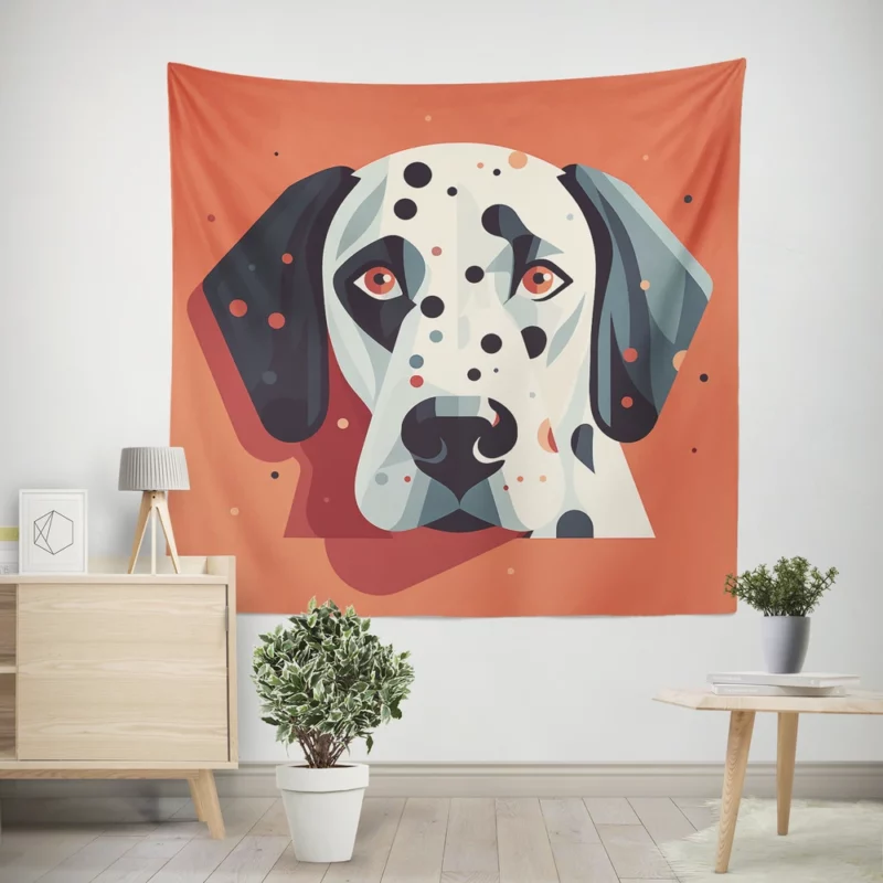 Dalmatian Dog Face Close-Up Wall Tapestry