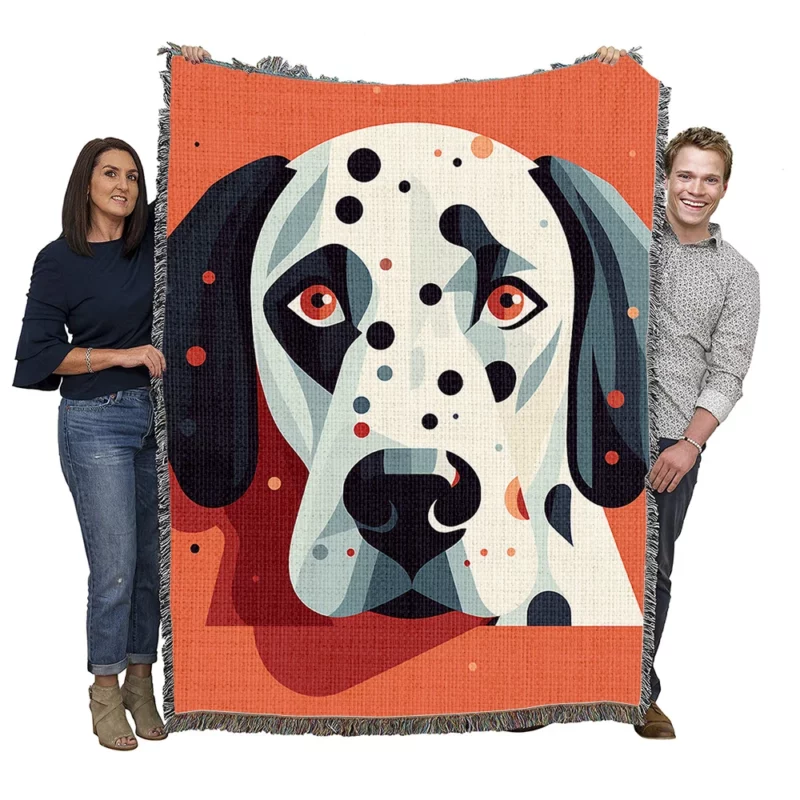 Dalmatian Dog Face Close-Up Woven Blanket