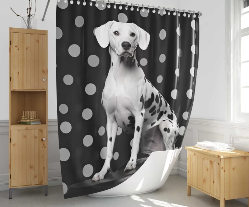 Dalmatian Dog Jumping Shower Curtain 1