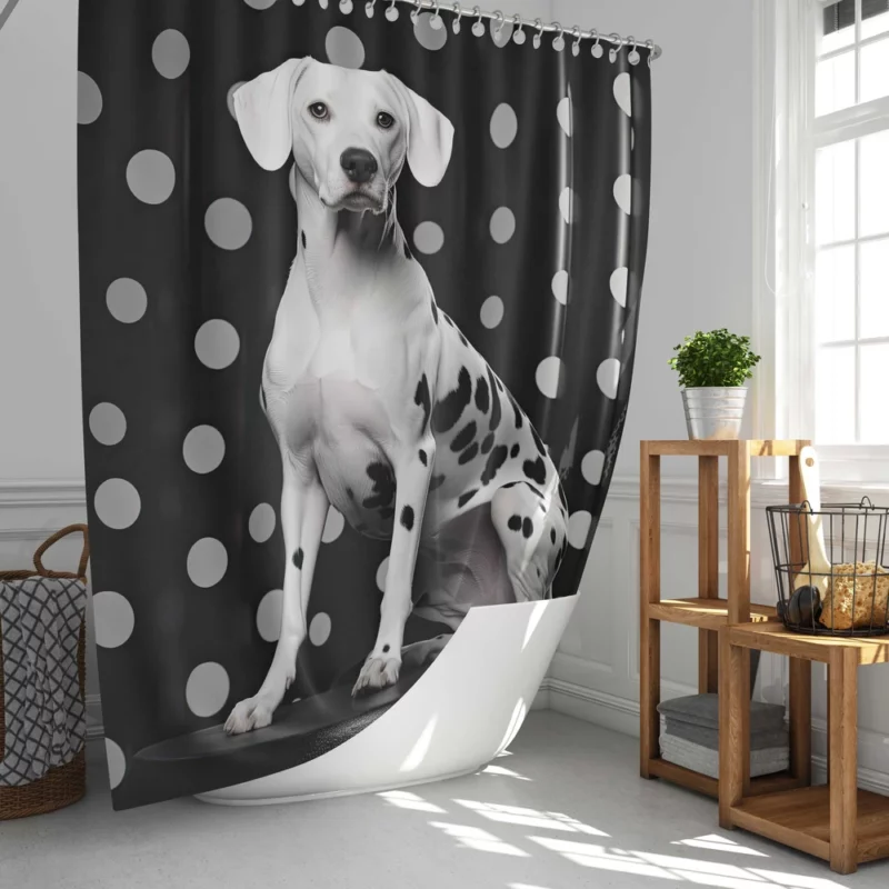 Dalmatian Dog Jumping Shower Curtain