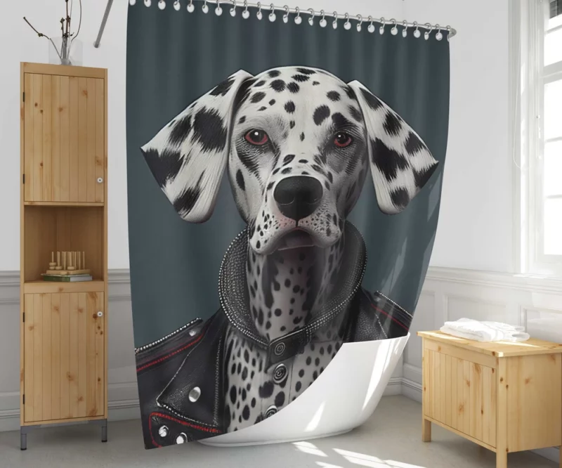 Dalmatian Puppy Rockstar Shower Curtain 1