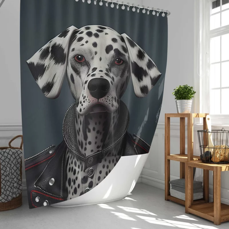 Dalmatian Puppy Rockstar Shower Curtain