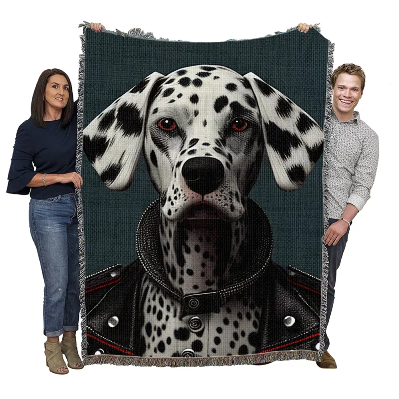 Dalmatian Puppy Rockstar Woven Blanket