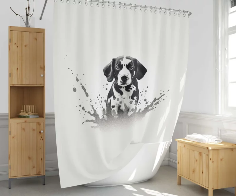 Dalmatian Sitting in Water Shower Curtain 1