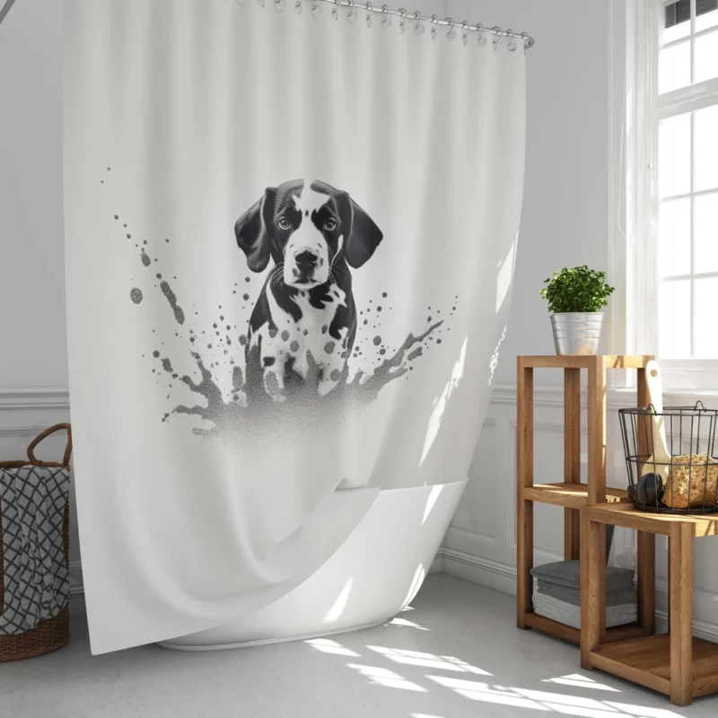 Dalmatian Sitting in Water Shower Curtain