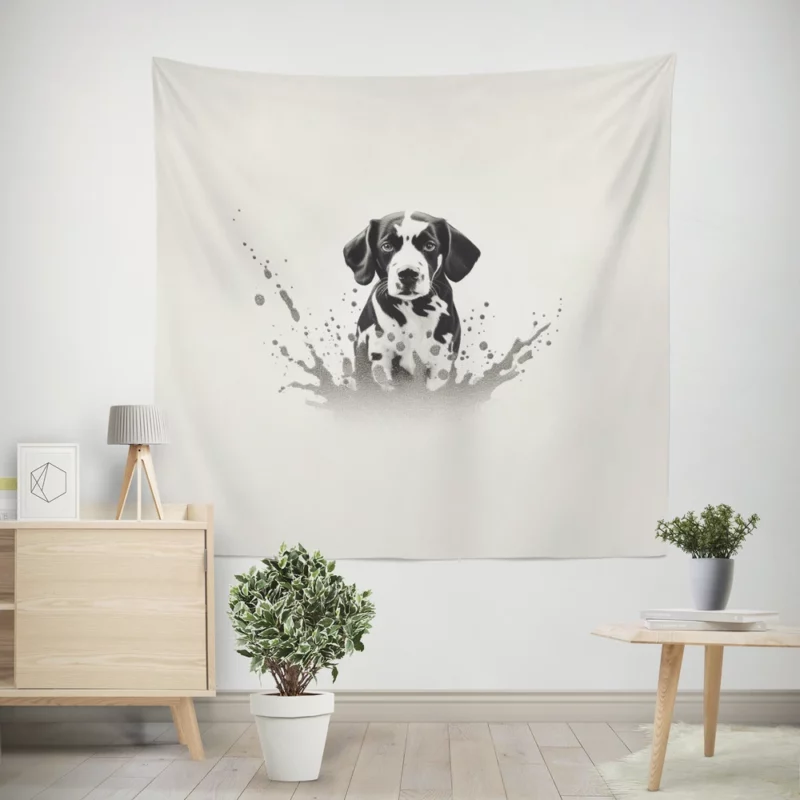 Dalmatian Sitting in Water Wall Tapestry