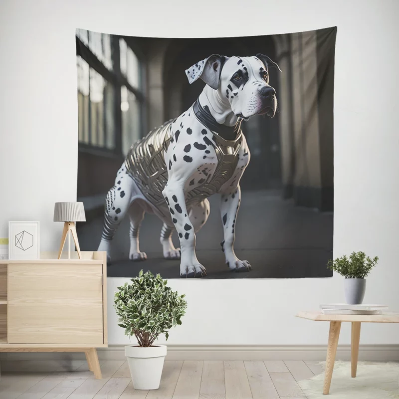 Dalmatian Wearing a Labelled Shirt Wall Tapestry