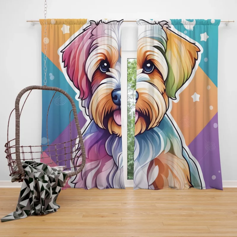 Dandie Dinmont Terrier Delight Teen Birthday Joy Curtain