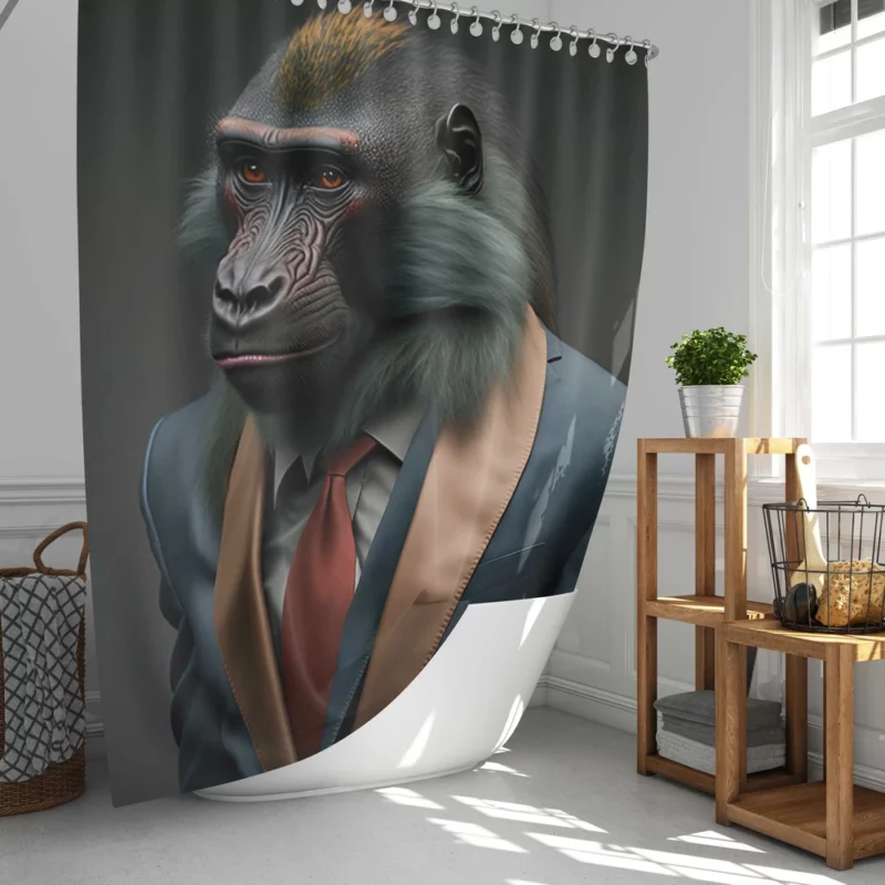 Dapper Monkey in a Suit Shower Curtain