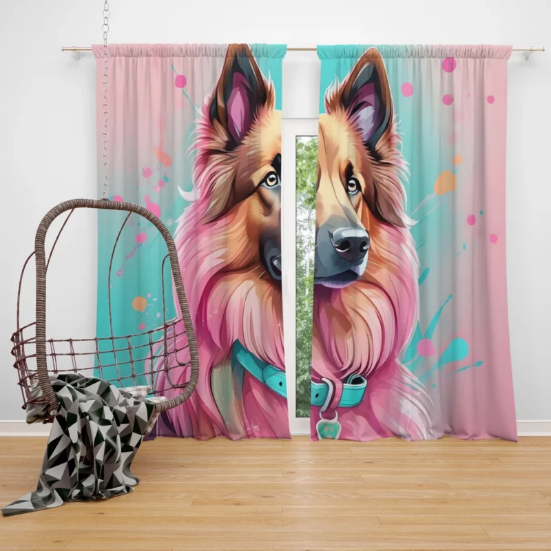 Dazzling Belgian Tervuren Dog Beauty Curtain