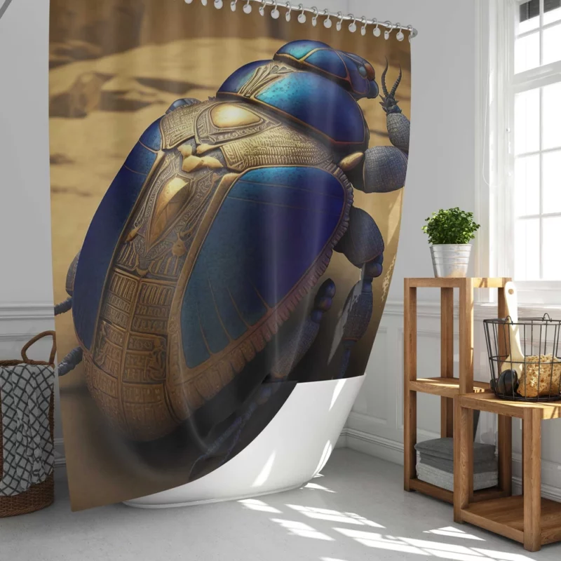 Decorative Scarab Beetle Shower Curtain