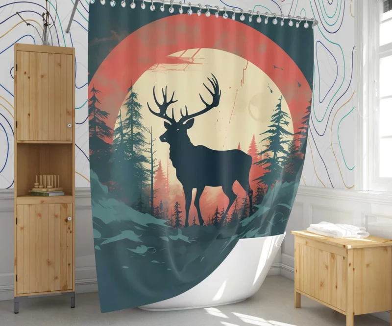 Deer Wildlife Photography Shower Curtain 1