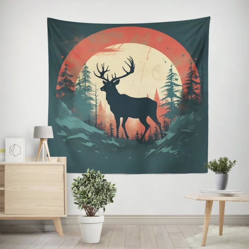 Deer Wildlife Photography Wall Tapestry